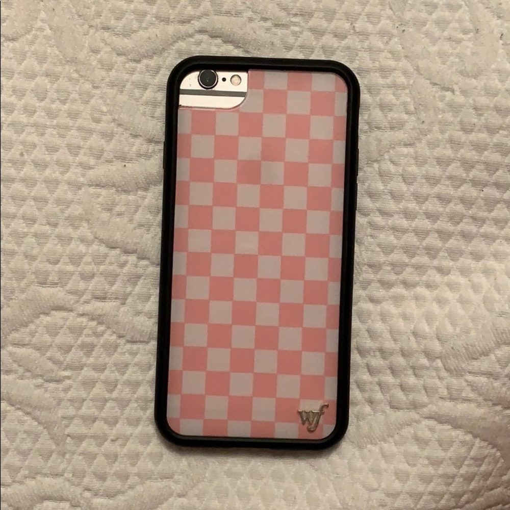 cute checkered wildflower phone case